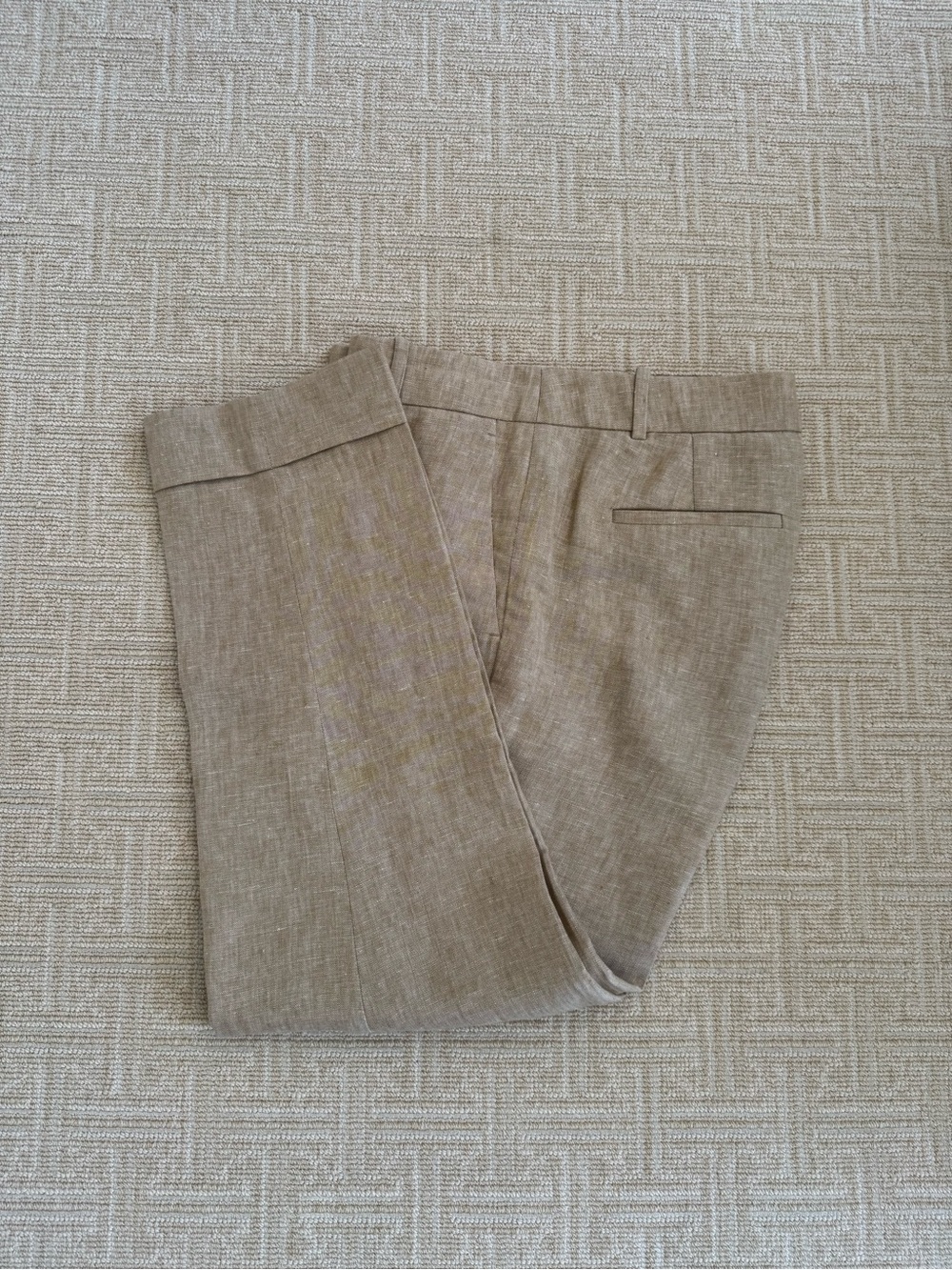 Linen Blend Dress Pants in Beige Size 6